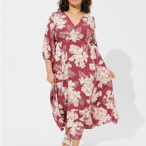 Maxi Challis Tiered V-neck Dress